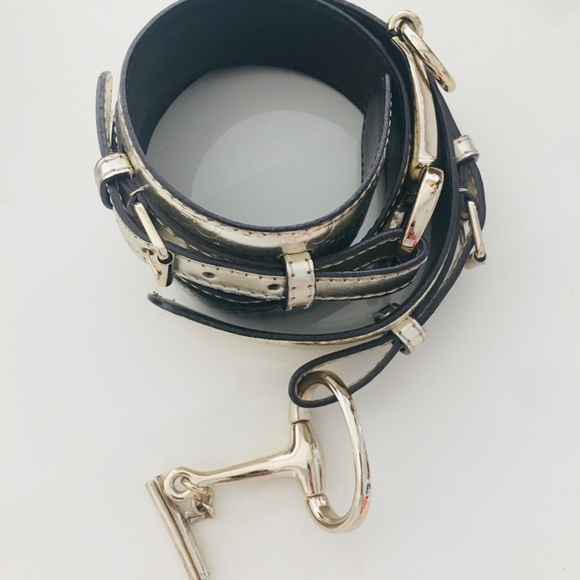 GUCCI WOMEN BELT LEATHER SILVERS SIZE 100 - Picture 12 of 17